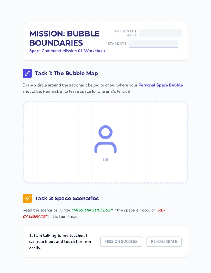 Bubble Boundaries Worksheet