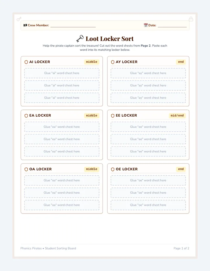 Loot Locker Worksheet