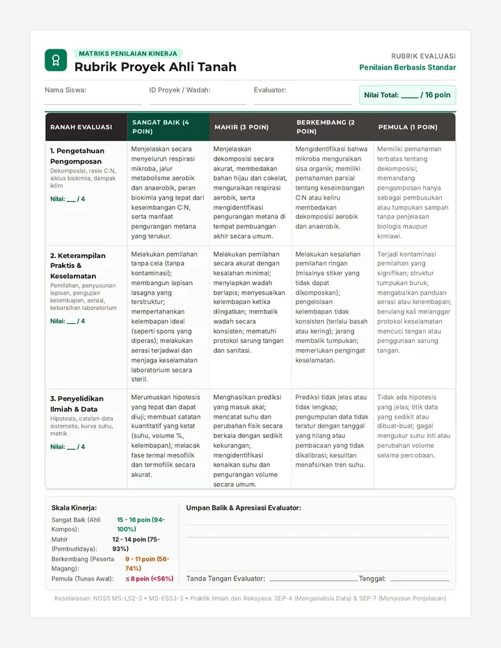 Soil Masters Project Rubric