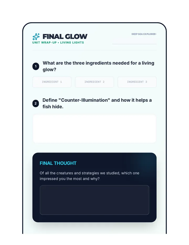Final Glow Exit Ticket