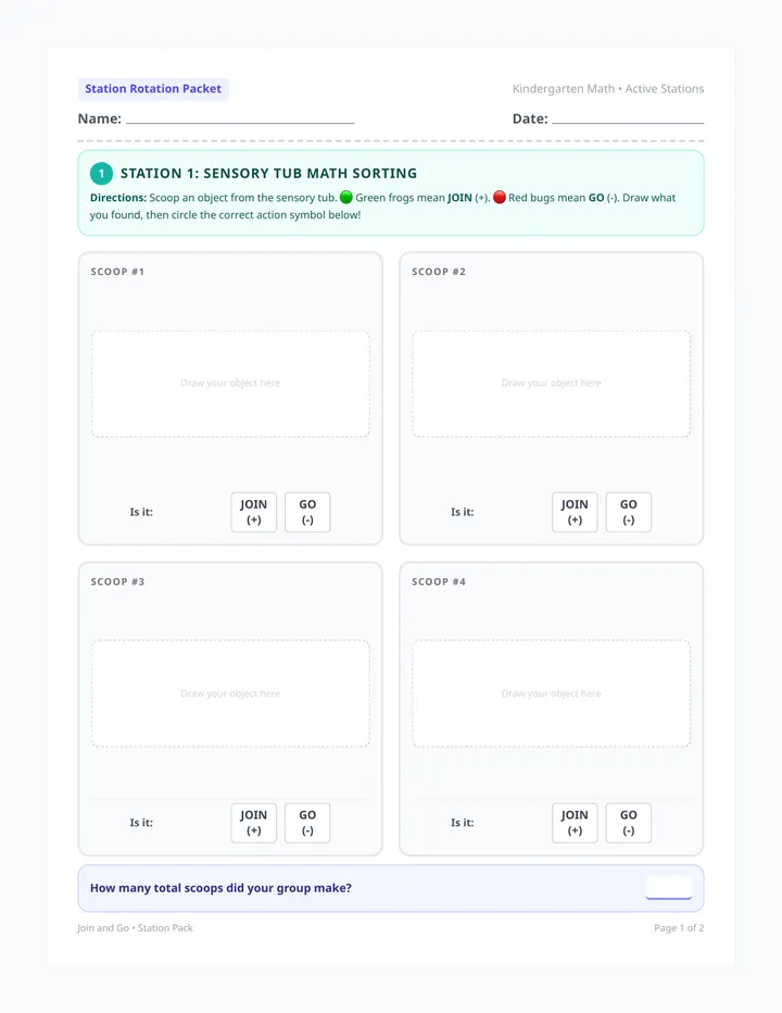 Action Station Activity Packet