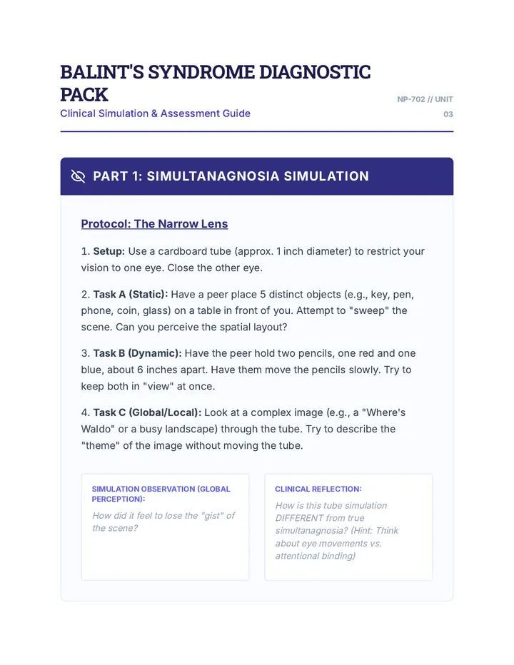 Balint's Diagnostic Pack