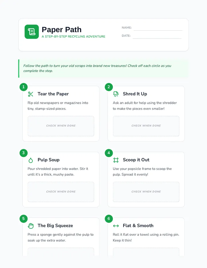 Paper Path Worksheet