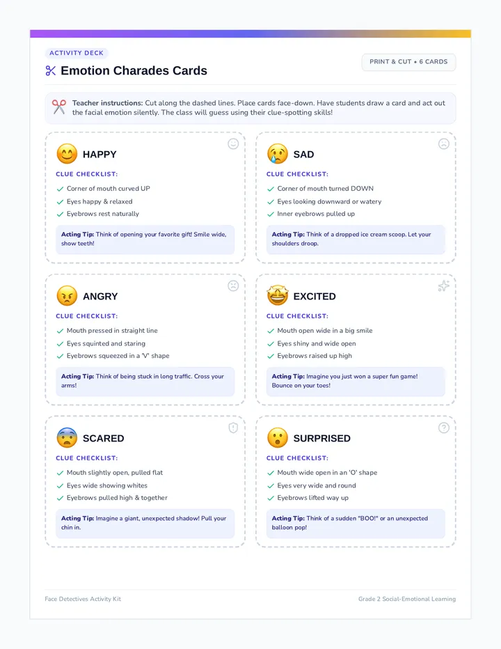 Emotion Charades Cards