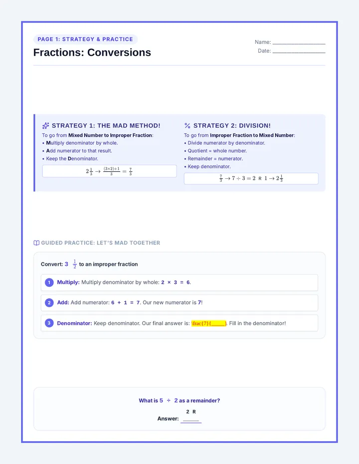 Fraction Conversions Mastery