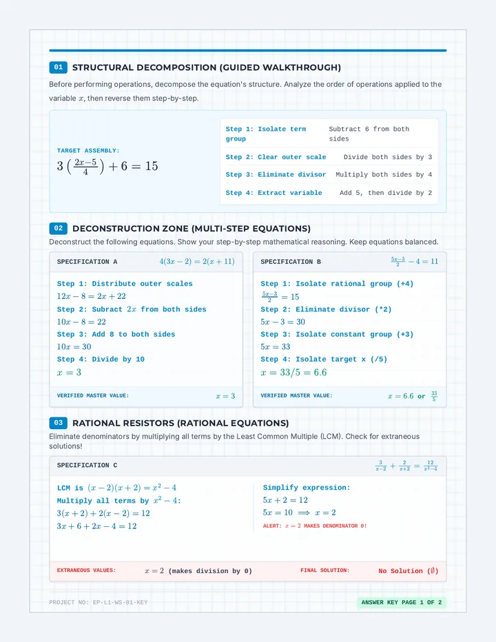 Equation Alchemy Answer Key