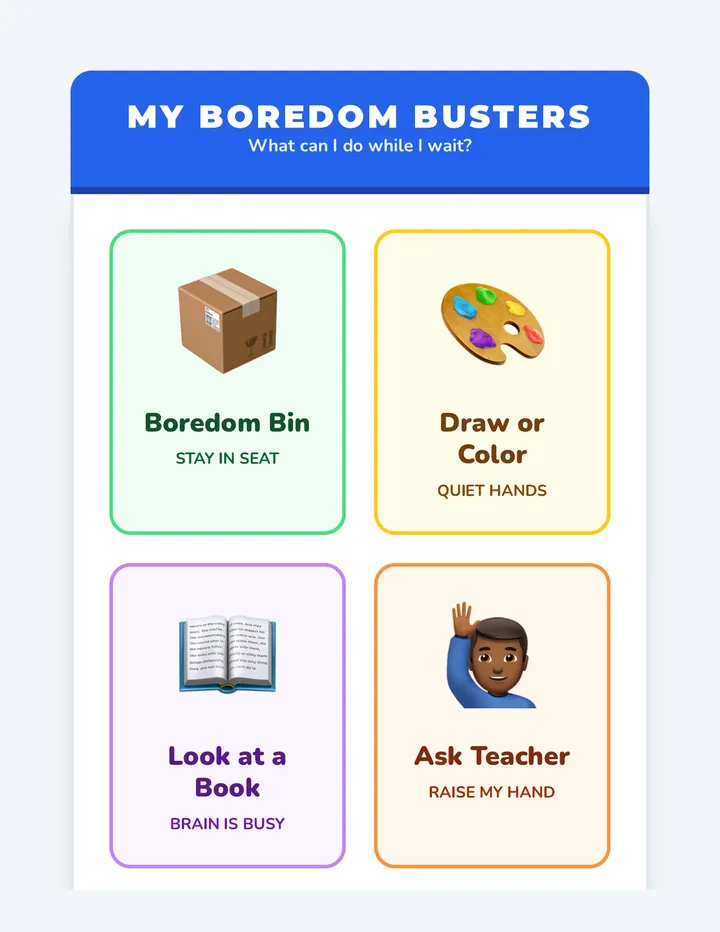 Boredom Buster Choice Board