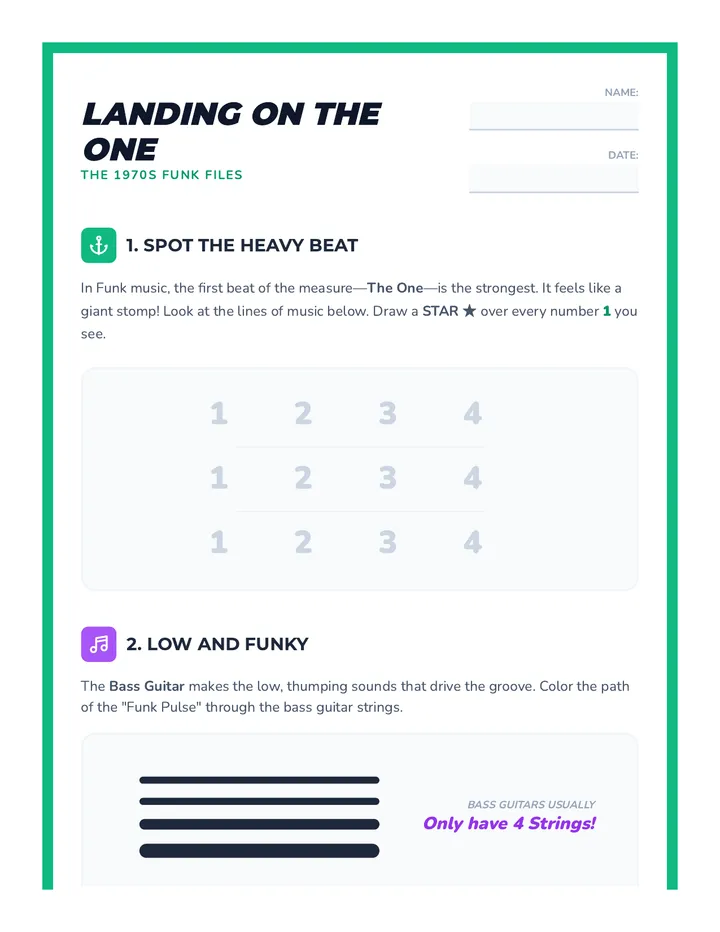 Funk Groove Worksheet