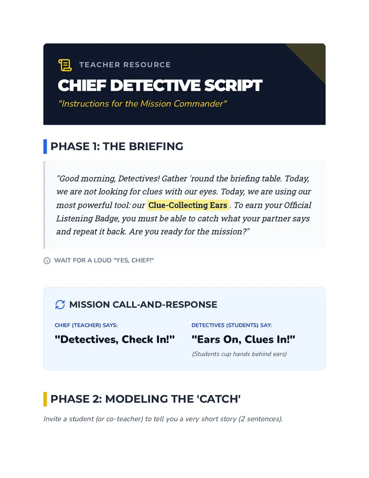 Chief Detective Script