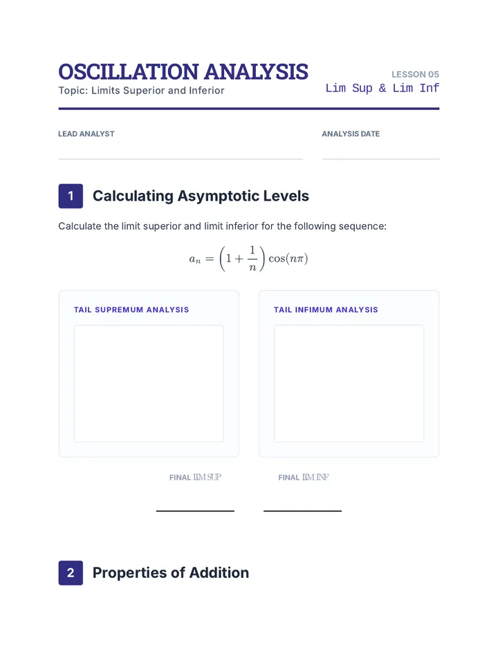 Oscillation Analysis Worksheet
