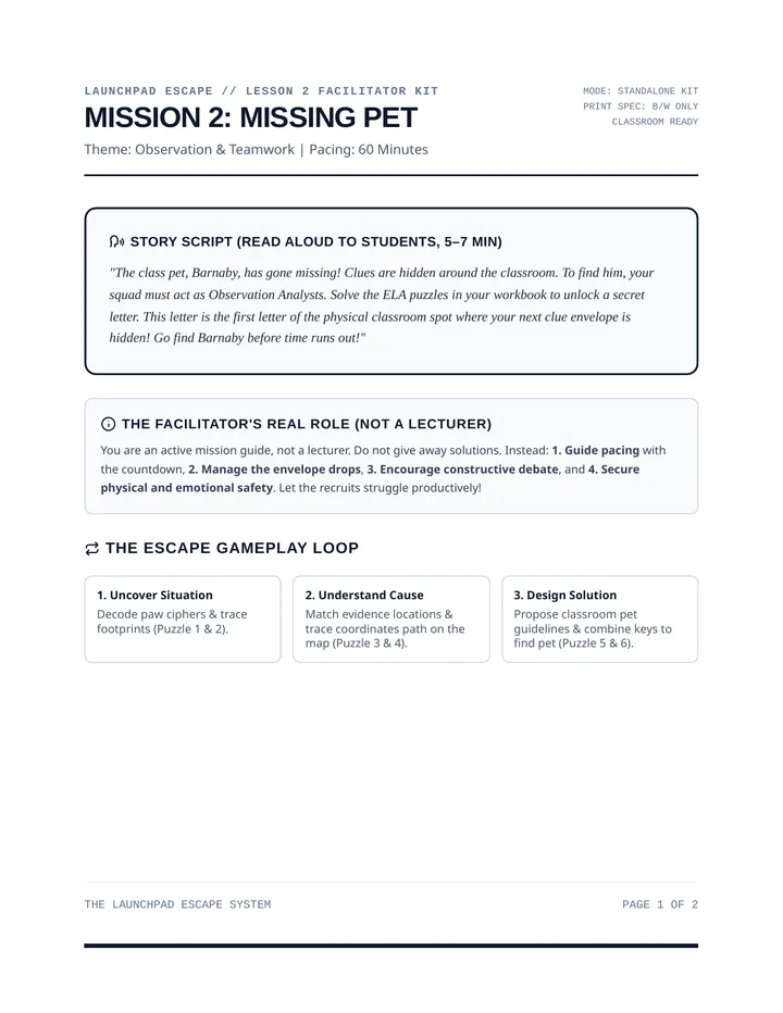 Missing Pet Facilitator Guide