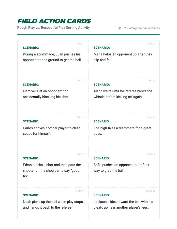 Rough Play Scenario Cards Activity
