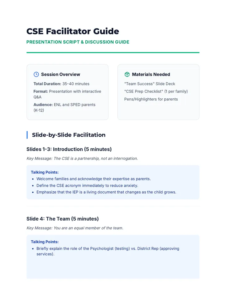 CSE Facilitator Guide