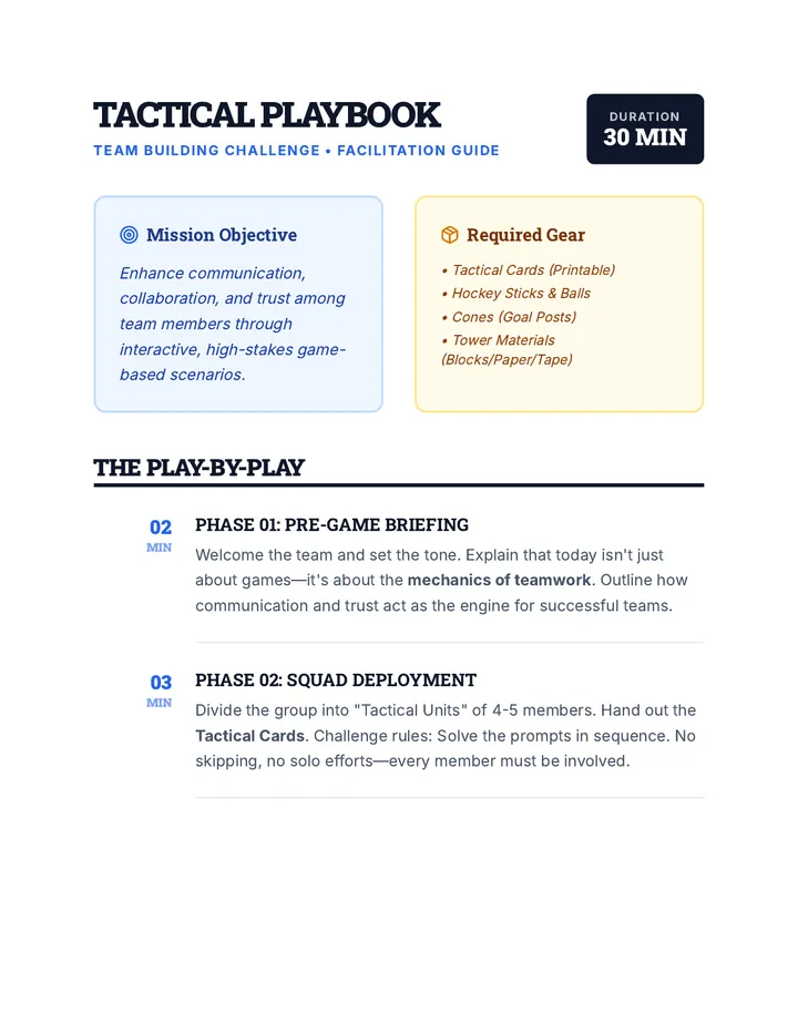 Team Building Facilitation Guide