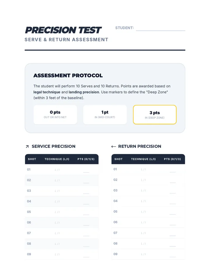 Serve Return Assessment