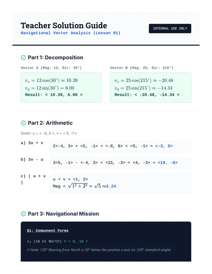Navigational Vector Key
