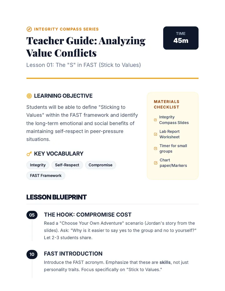 Value Conflicts Teacher Guide
