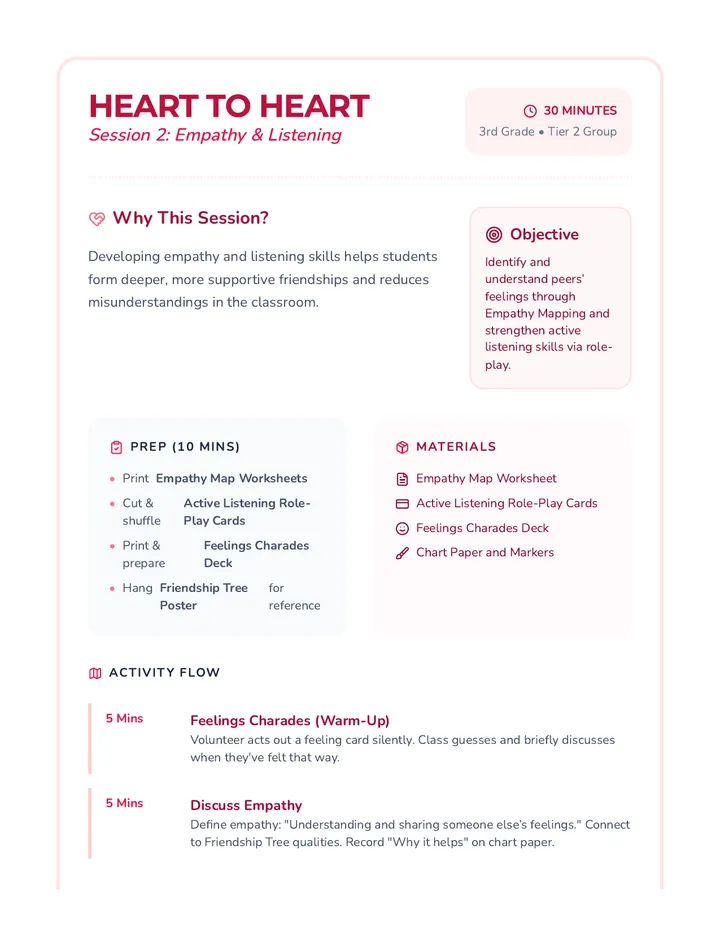 Heart Connection Lesson Plan