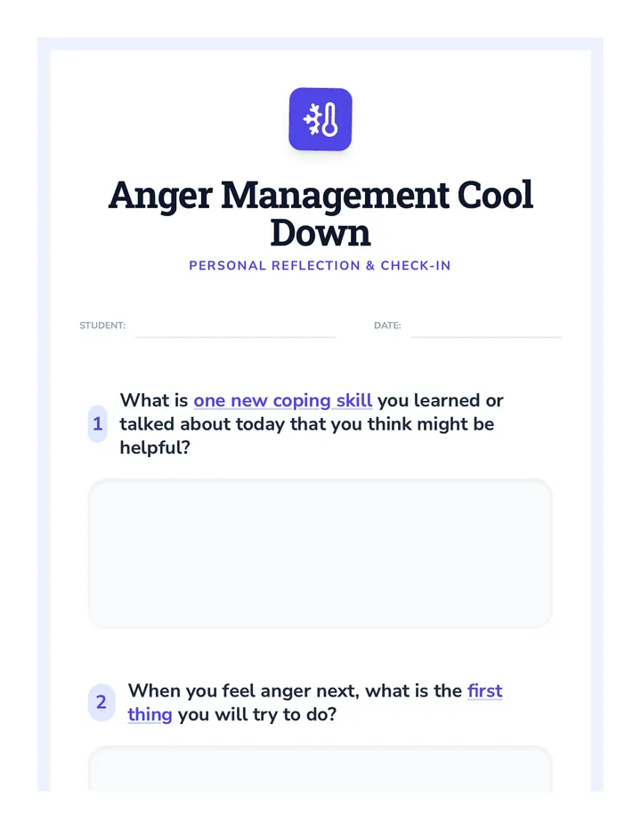 Anger Management Cool Down