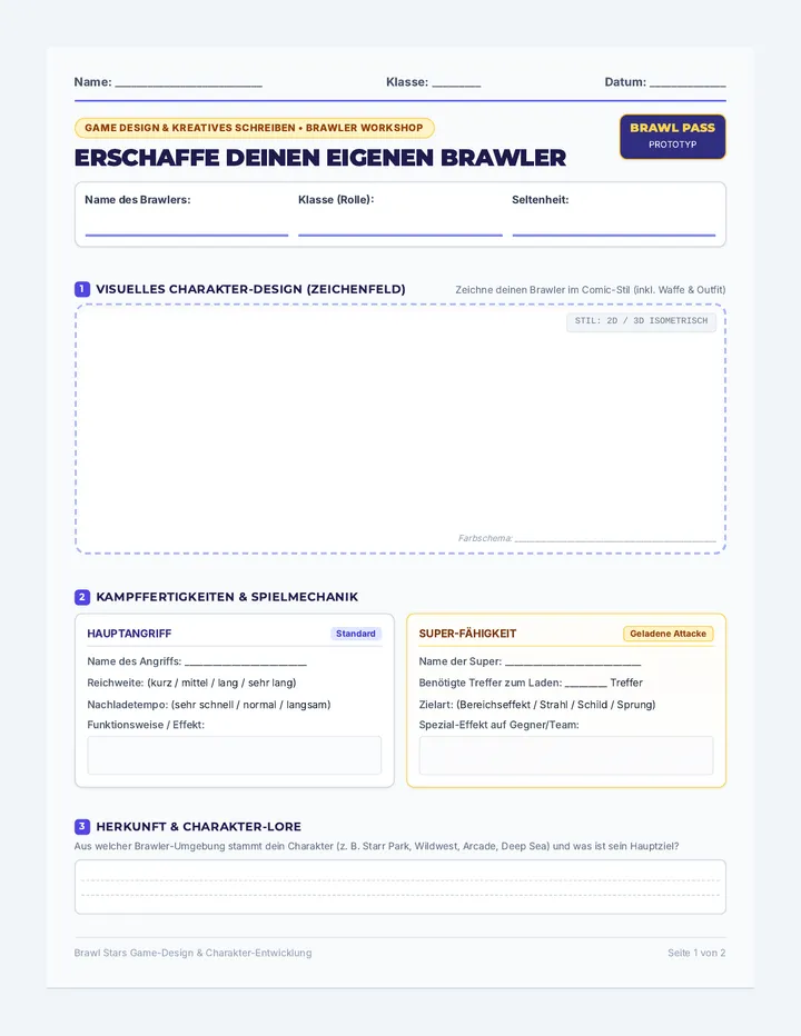 Brawler Creator Arbeitsblatt