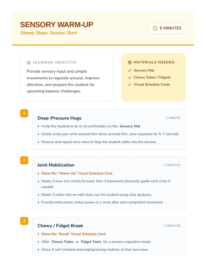 Sensory Warm-Up Guide