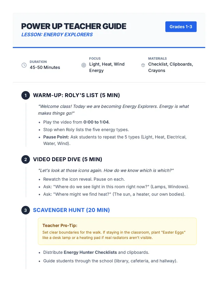 Power Up Teacher Guide Notes
