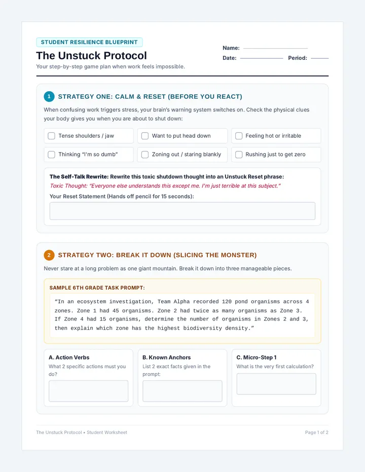 Unstuck Protocol Worksheet