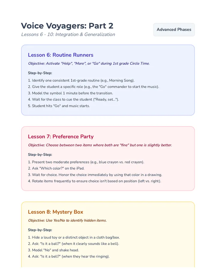 Voice Voyagers Lessons 6-10 Guide