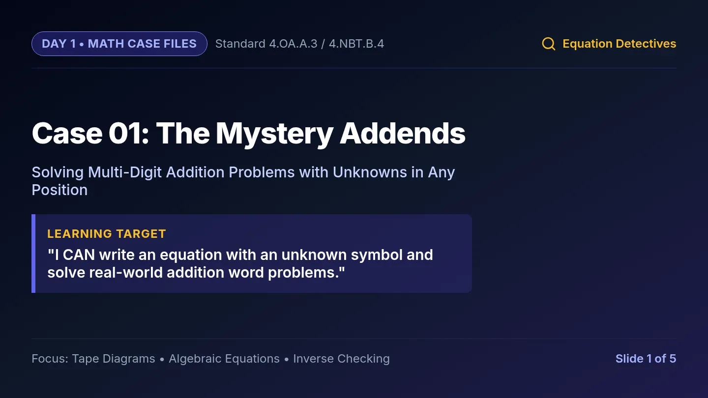 Mystery Addends Slides