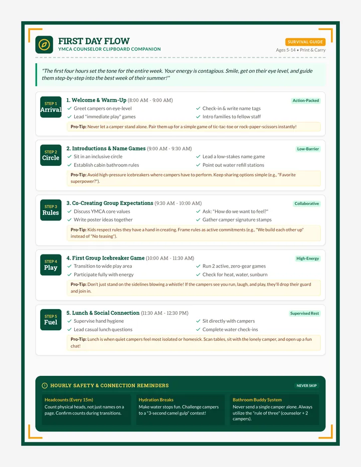 First Day Flow Checklist