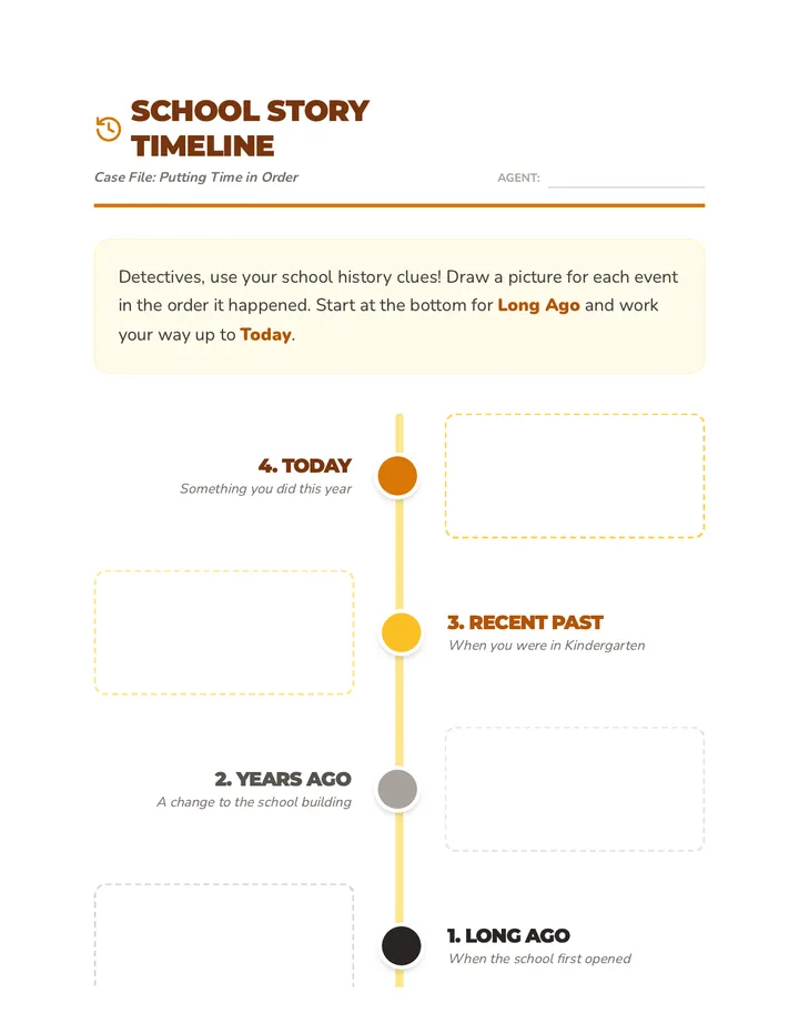 School Story Timeline Worksheet