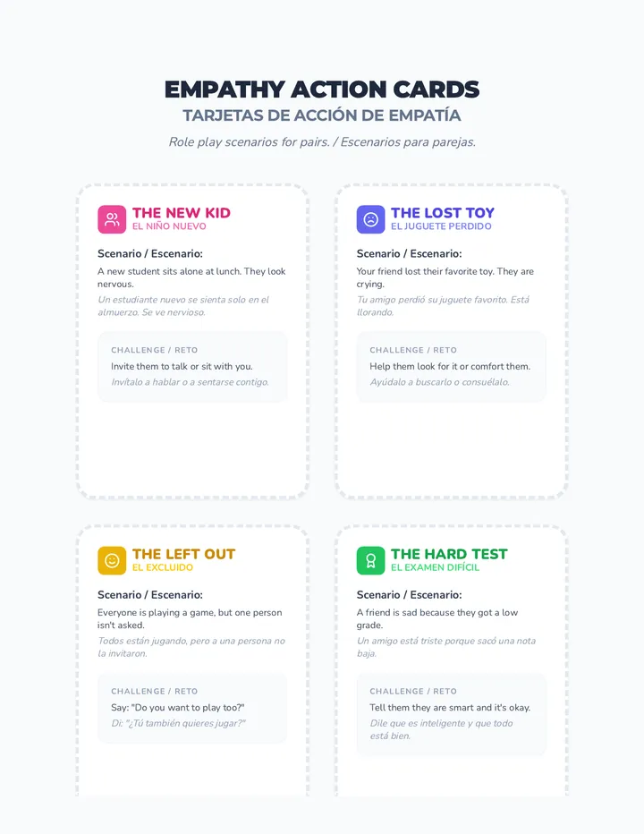 Bilingual Action Cards