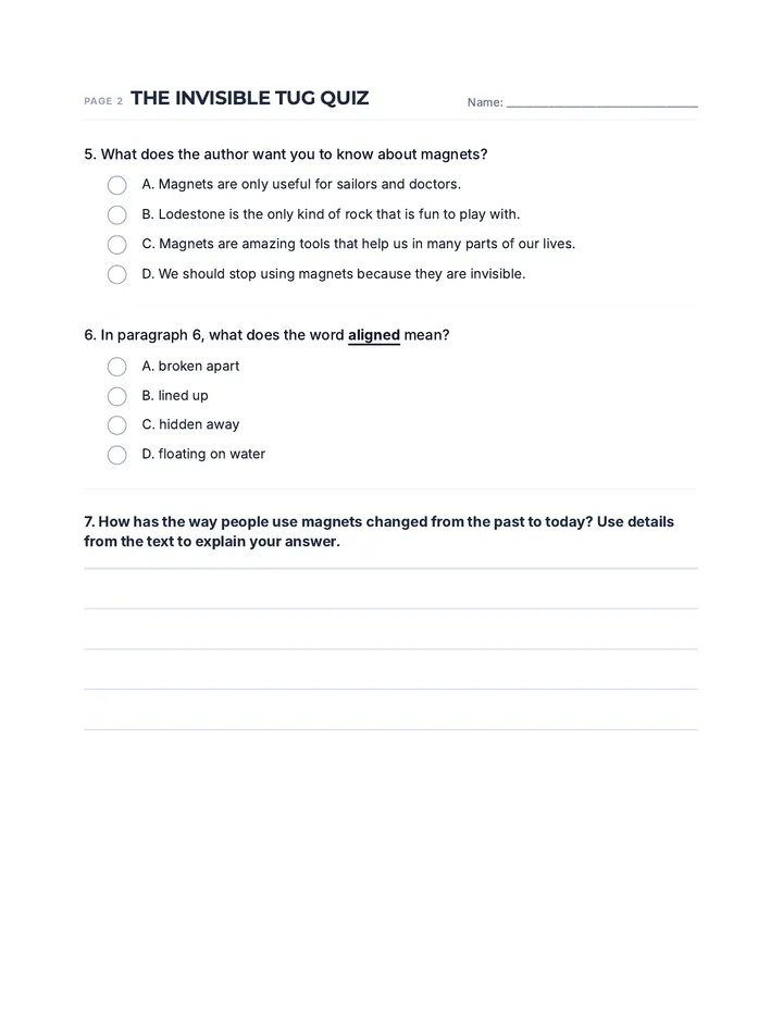 Invisible Tug Quiz Page 2