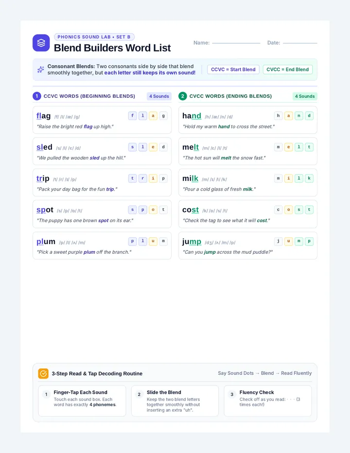 Blend Builders Word List