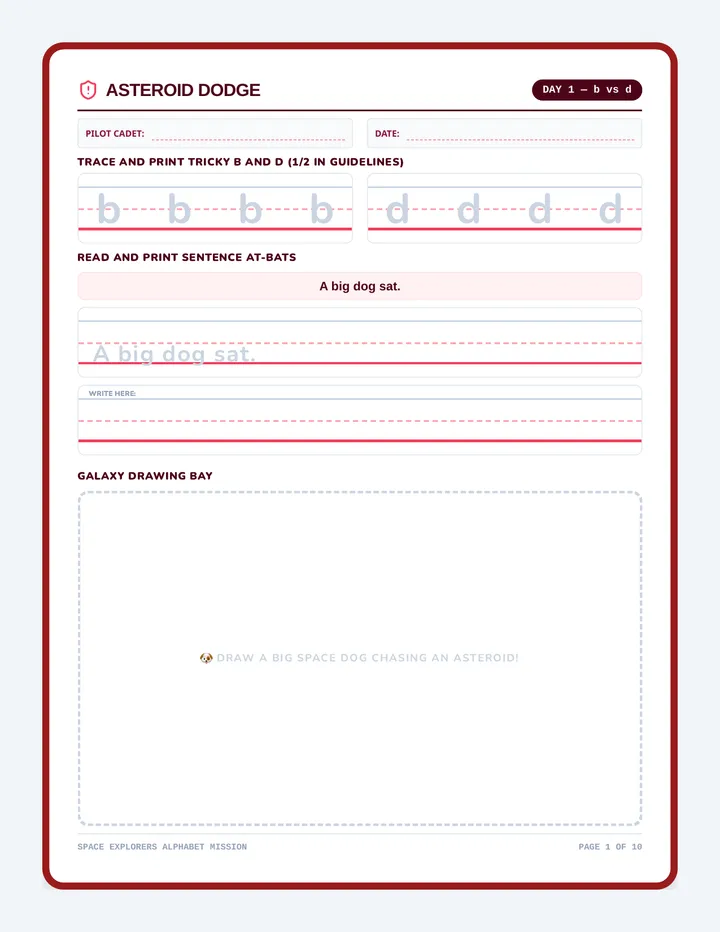 Asteroid Dodge Workbook