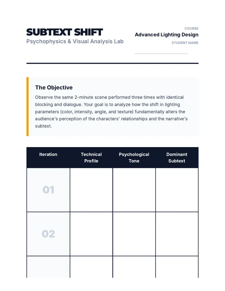 Subtext Shift Worksheet