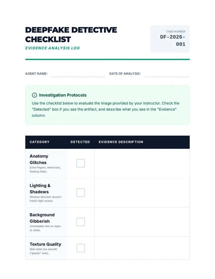 Deepfake Detection Checklist