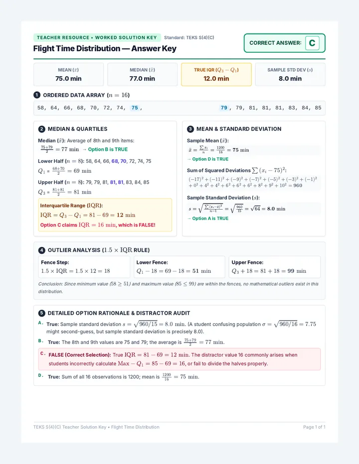 Flight Time Distribution Key