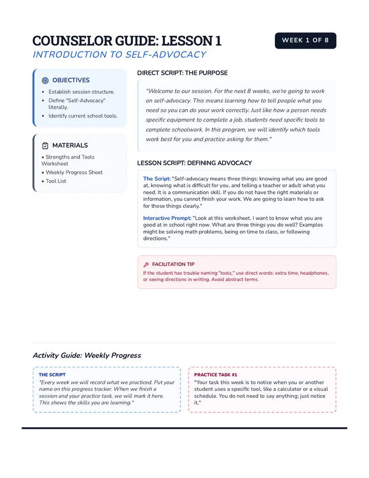 Self Advocacy Counselor Guide 1