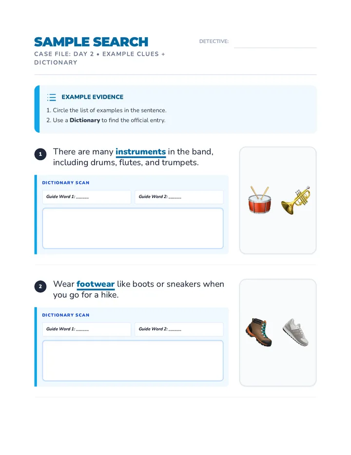 Example Experts Worksheet