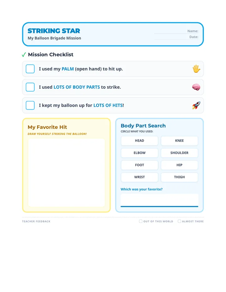 Striking Star Checklist Student
