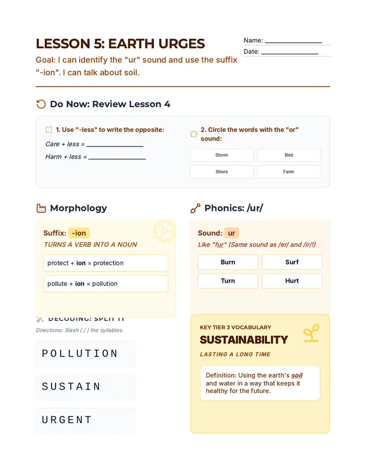 Earth Urges Handout 5