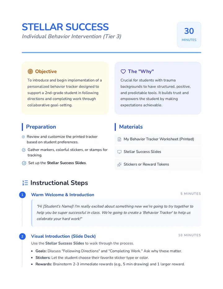 Stellar Success Lesson Plan