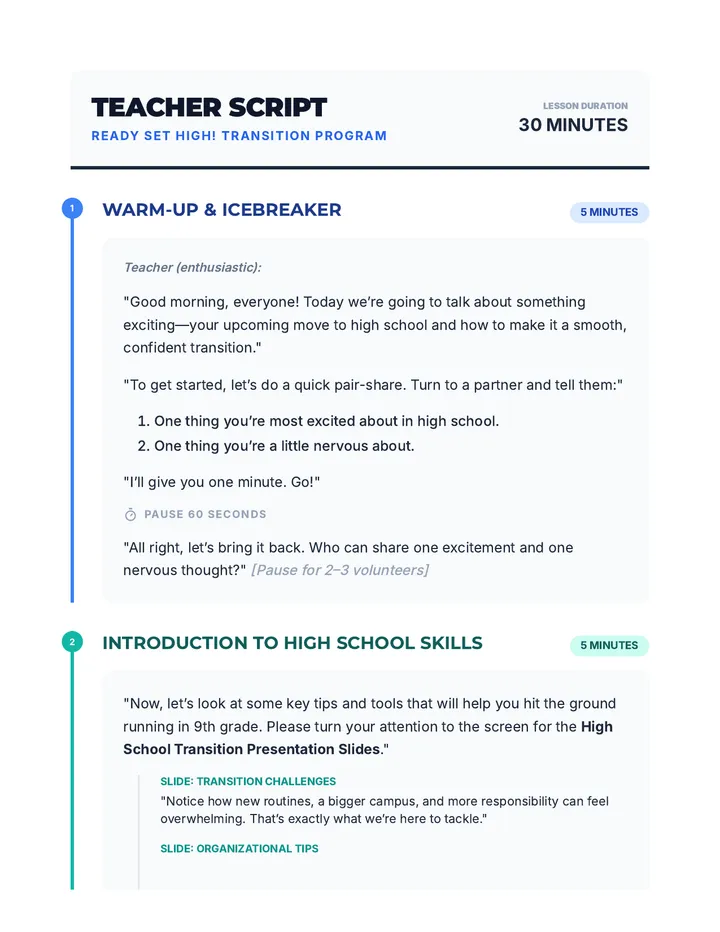 Ready Set High Script