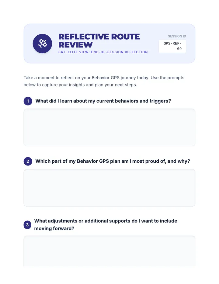 Reflective Route Review Worksheet