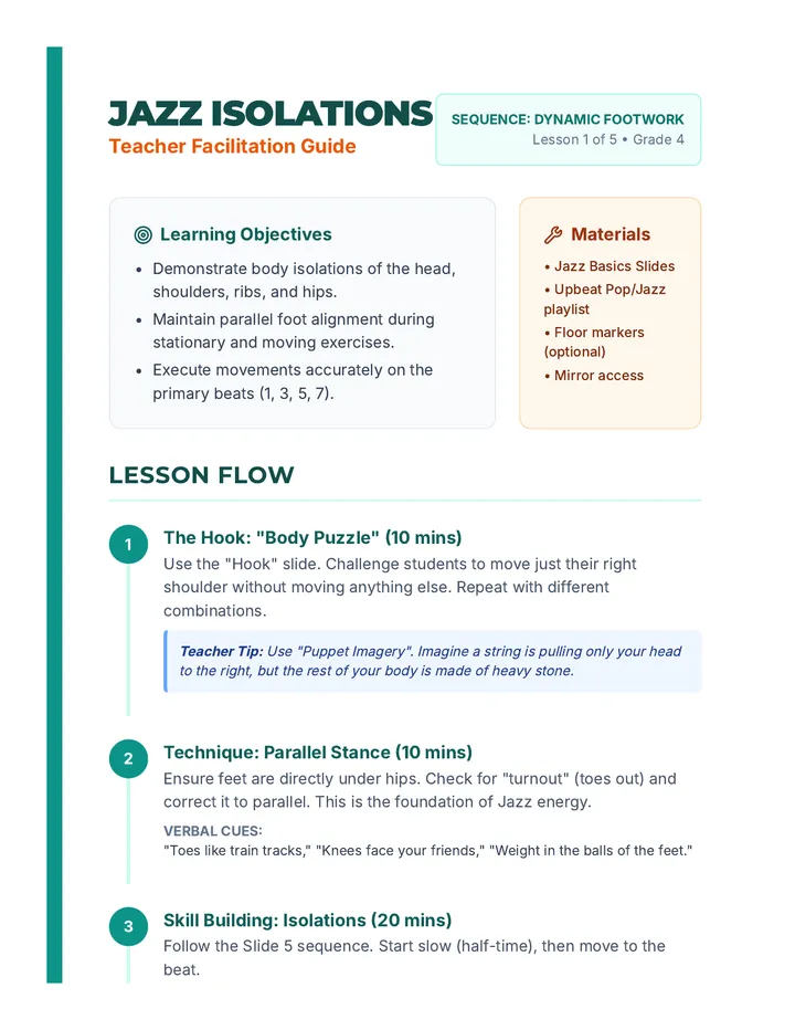 Jazz Isolation Teacher Guide