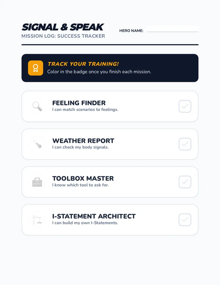 Mission Success Tracker Worksheet