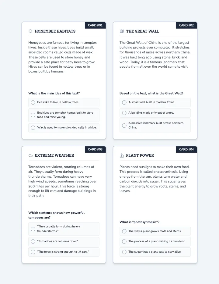 Evidence Hunt Task Cards