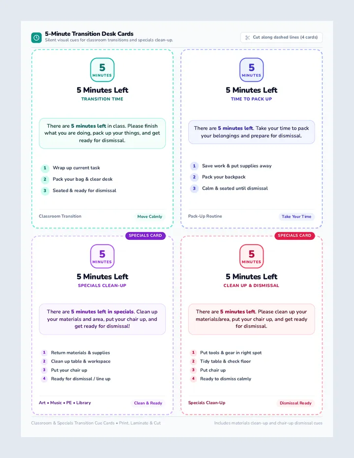 Smooth Exit Transition Cards