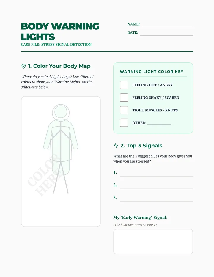 Body Warning Lights Worksheet